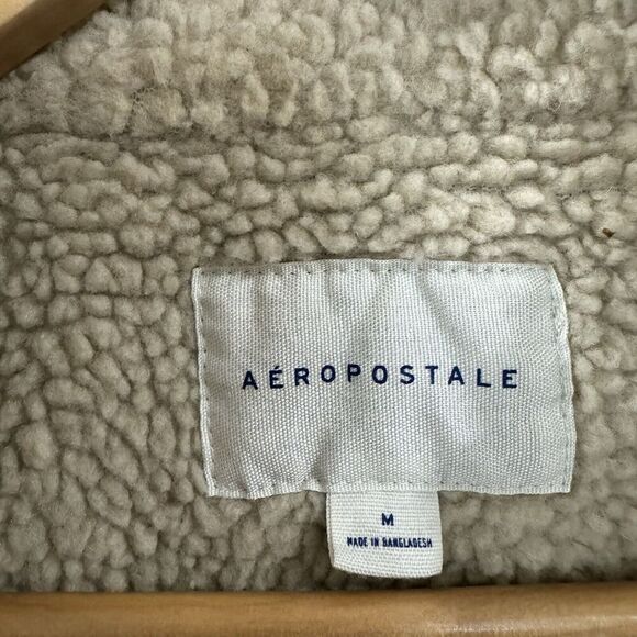 Aeropostate Sherpa-Lined Dark Wash Denim Trucker Jacket Winter Jacket Men Sz M - Picture 9 of 16